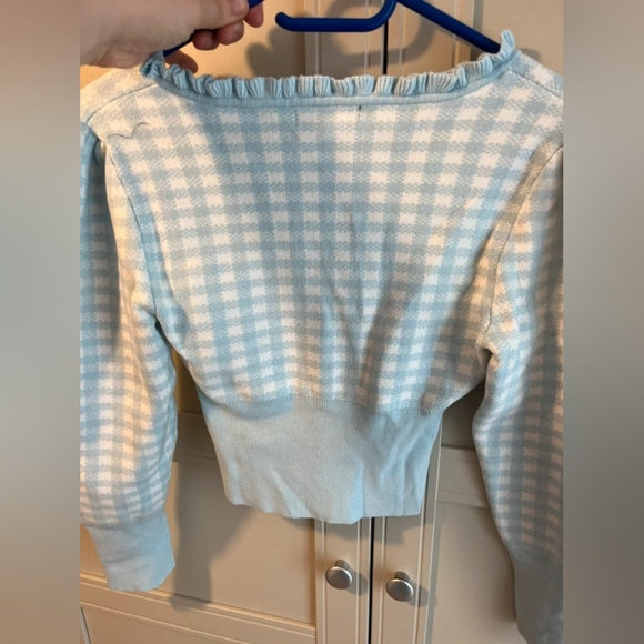 Urban Outfitters Light Blue Ruffle Sweater - Picture 2 of 3